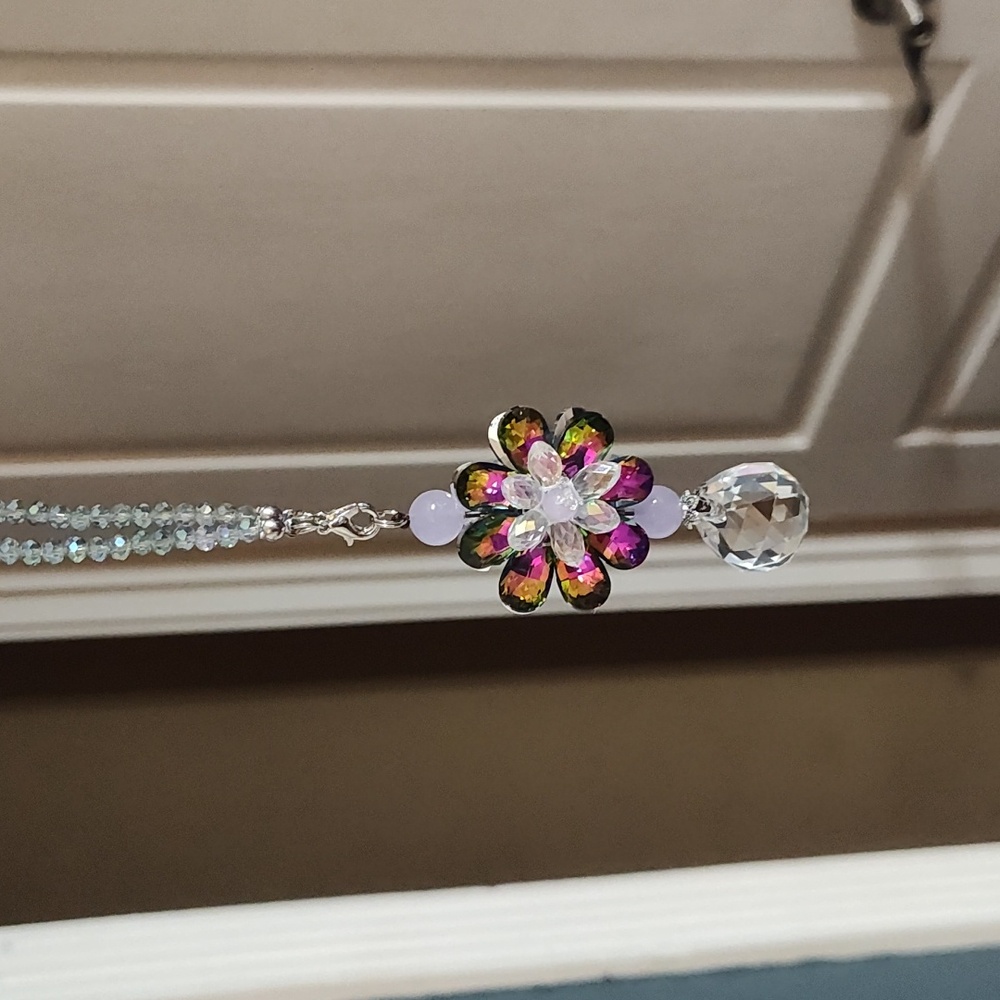 Suncatcher Vibrant Colorful Crystal Flower For Your Car